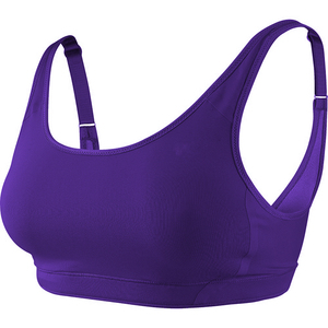 เสื้อชั้นในกีฬาสีม่วงแบบขายส่งปี 2026 คอกว้างแบบ Racerback รองรับปานกลาง ระบายอากาศได้ดี เหมาะสำหรับออกกำลังกาย - Product Image 1