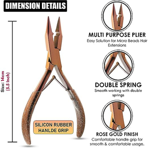 Hair Beauty Pliers Stainless Steel Hair <b>Extension</b> Pliers Strong Grip High Quality Professional Salon Tools Stainless Steel - Product Image 3