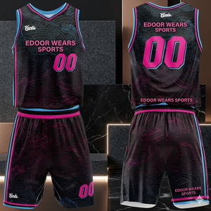 Maillots de basket-ball américains brodés jaunes et violets pour toutes les équipes des États-Unis, vente en gros, 8/24 Bryant - Product Image 1