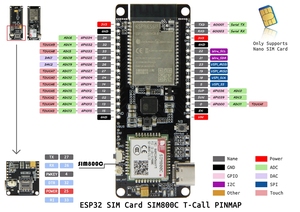 Ttgo t-call & <span class=keywords><strong>SIM800C</strong></span>-DS V02 ESP32 Wifi BT khe cắm thẻ <span class=keywords><strong>Sim800C</strong></span> mô-đun phát triển Hội Đồng Quản Trị - Product Image 4