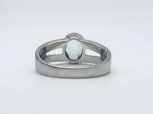 Oval Aquamarine <b>Ring</b> 925 Sterling <b>Silver</b> Natural Gemstone March Birthstone Jewelry Handmade Gift For Women - Product Image 4