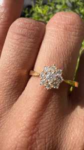 Floral Cluster Lab Grown Diamond Stackable Rings Minimalist Dainty Luxury Everyday Wear Engagement Bands Custom 14K Solid Gold - Product Image 5