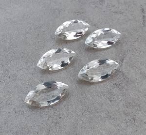 Piedra suelta de cuarzo cristalino natural, tallada en marquesa, facetada y calibrada, para la fabricación de joyas, anillos y colgantes. - Product Image 6