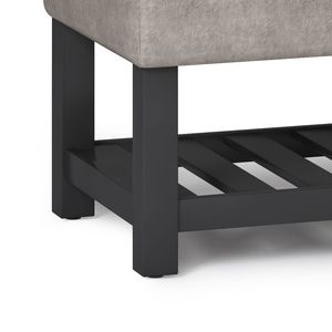 Cosmopolitan Distressed Grey Taupe Open Bottom <b>Storage</b> Ottoman Bench <b>Stools</b> & Ottomans Product Category - Product Image 4