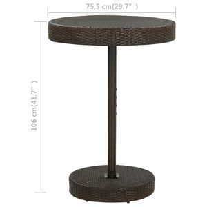 Table de jardin en polyrotin brun standard, mobilier d'extérieur en acier thermolaqué - Product Image 5
