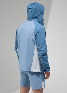Chaqueta Cortavientos con Capucha para Hombre, Color Sólido, Cierre de Cremallera, Estilo Deportivo Casual para Exteriores, Material de Poliéster para Primavera - Product Image 3