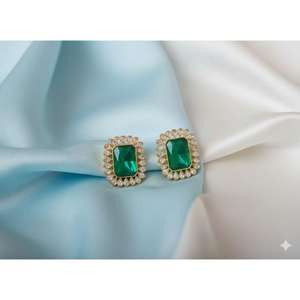 Mehendi <b>Earring</b> <b>Set</b> for Women Traditional Lightweight <b>Gold</b> Finish <b>Earrings</b> Ideal for Bridal Mehndi Haldi Wedding and Festive - Product Image 2