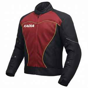 Chaqueta de Motocicleta de Malla Transpirable de Alta Calidad Kadia - Roja y Negra, con Protección CE Extraíble para Motociclistas, para Hombre - Product Image 3