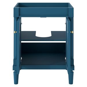 Mobile bagno moderno a 2 livelli da 24 pollici con lavabo singolo e ampi ripiani contenitori, mobiletto bagno con lavabo singolo - Product Image 3