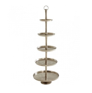 Étagère à cupcakes décorative pour mariage, pour la décoration de la maison, support à gâteaux XL en aluminium coulé argenté, 170 cm, cinq niveaux - Product Image 5