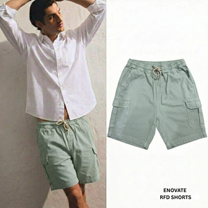 Pantalones Cortos Bermuda de Lona Casuales para Hombre, Tejidos, Cintura Media, Estilo Cargo 01 - Product Image 1