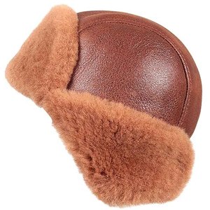 Faux Fur Earflap Hat <b>Winter</b> Aviator Trapper <b>Cap</b> Unisex Outdoor Casual Solid Color Brown 56-58CM - Product Image 3