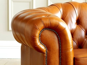 Luxury Chesterfield Leather Armchair <b>Single</b> Seater Tufted <b>Sofa</b> Chair Vintage Brown Upholstered Living Room Furniture - Product Image 4