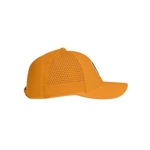 6-Panel Performance Golf Hat with Laser-Cut Side Panels Custom Front Logo Woven Tag Curved Brim Adjustable <b>Snapback</b> <b>Cap</b> - Product Image 3