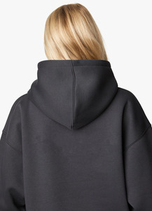 Oversized Black Hooded Sweatshirt With Front Pocket Regular Fit Unisex Casual Fleece Hoodie Autumn Wear - Product Image 5
