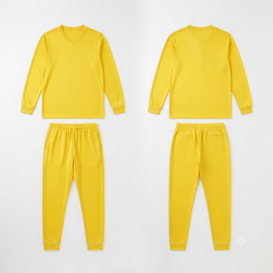 Conjunto Deportivo Amarillo para Hombre con Cuello en V, Bolsillos Completos, Ropa Casual de Otoño, 100% Poliéster - Product Image 3