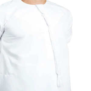 Vente en gros de Thobes blancs unis pour hommes, Abaya musulmane, Thobes Koweïtiennes, Jubbah pour hommes, Jubba musulmane, Thobe de Dubaï, respirant - Product Image 2