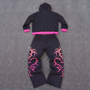 Conjunto Deportivo Casual para Hombre, Estampado, Transpirable, de Invierno, con Capucha, Chaqueta y Pantalones con Cierre Completo, 2 Piezas, Elástico en 4 Direcciones - Product Image 2
