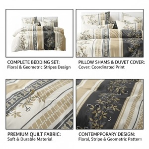 Juegos de Edredones para el Hogar, Cubrecamas para Adultos, Juegos de Edredones de Algodón con Estampado de Felpa - Product Image 6
