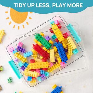 Contenitori di Plastica Trasparente da 6 Qt con Coperchi, Organizzatori Sensoriali per Arti e Mestieri, Contenitori Impilabili per Casa e Ufficio, Cubi di Stoccaggio - Product Image 2