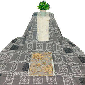 Tela de Jacquard de Algodón Ecológica de Color Gris para Somalia, Tejido de Sarga, Estampado Digital, Tejido Liso, Ligero, 80 GSM, para Vestidos de Niña - Product Image 1