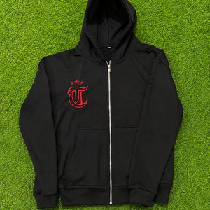 เสื้อฮู้ดดี้ปักลายคุณภาพสูง ราคาถูก เสื้อฮู้ดดี้ผ้าฝ้ายปักลาย ทรงหลวม สวมใส่สบาย เสื้อฮู้ดดี้ปักลายสำหรับผู้ชาย - Product Image 1
