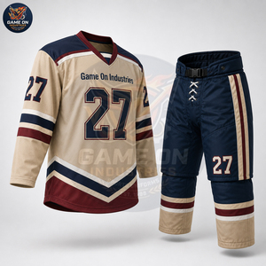 Team Sportswear Breathable Sublimation Performance Wear Personalized Number Design Vintage Style Custom Ice Hockey Uniform Set - Product Image 3