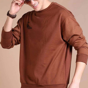 Sweat-shirt à col rond 100 % coton molletonné, épaules tombantes, streetwear décontracté d'hiver, pull doux avec intérieur brossé, OEM, marque privée - Product Image 6