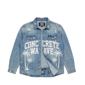 ชุดเซ็ตเสื้อเชิ้ตปักลายโลโก้แบบแอพพลิเค่ กางเกงขาสั้นยีนส์ฟอกสีสไตล์สตรีทแวร์ พร้อมแพทช์ตกแต่ง - Product Image 4