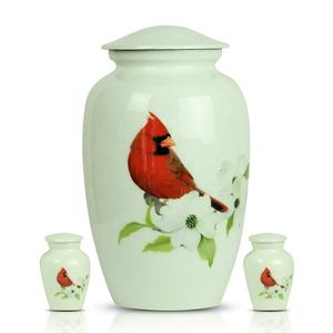 ที่ใส่เถ้ากระดูกอลูมิเนียมตกแต่งพร้อมรูปนกที่น่าสนใจสำหรับบริการฝังศพ - Product Image 5