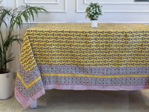 Juego de Manteles de Algodón con Estampado a Mano de Diseño Floral, Estilo Boho, Personalizable para Decoración del Hogar de Estilo Indio - Product Image 4