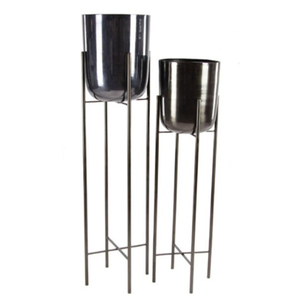 Modern Hammered Copper Metal Plant <b>Pot</b> <b>Stand</b> New Arrival Black Indoor Flower Planter Set for Garden Decoration - Product Image 4