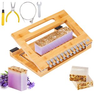 Taglierina per sapone artigianale multiuso, taglia con precisione barre da 1 pollice, affettatrice per sapone in bambù per tagliare accuratamente 12 barre di sapone - Product Image 1