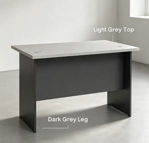 Escritorio de Oficina Moderno y Duradero con Superficie de Madera Rectangular, Marco Negro, Ensamblaje DIY, Muebles Comerciales para Oficina en Casa, Gimnasio - Product Image 1