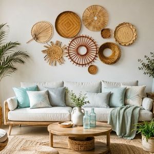 Best Seller Handmade Natural Seagrass <b>Wall</b> Basket Art Set for Boho Home <b>Decor</b> and Living Room <b>Wall</b> Decoration - Product Image 1