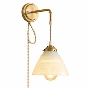 Modern Brass Swing Arm <b>Wall</b> Lamp Adjustable Glass Pendant LED <b>Wall</b> <b>Sconce</b> | Luxury Indoor <b>Lighting</b> Fixture for Bedroom Hotel - Product Image 1