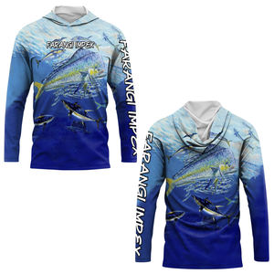 Camisetas de Pesca Personalizadas OEM con Diseño de Atún, Manga Larga, Secado Rápido, 100% Poliéster, Absorben la Humedad - Product Image 4