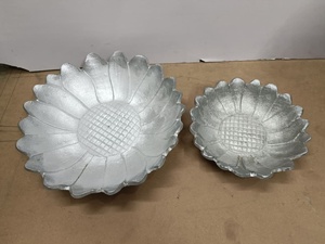 Textured Silver Soft-<b>Square</b> Metal Platters (<b>Set</b> of 2) nesting trays combine geometric flair with a soft, organic feel fine - Product Image 4