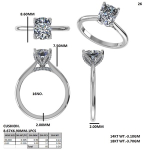 Oval Cut Moissanite Engagement <b>Ring</b> 14K Gold Plated 925 <b>Silver</b> <b>Solitaire</b> Wedding Jewelry for Women - Product Image 6