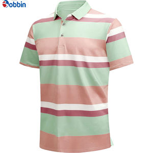 คอลเลคชั่นฤดูร้อน เสื้อโปโลผู้ชายลายทางสุดเทรนดี้ เสื้อโปโลผู้ชายแบบมีกระเป๋าเสื้อผ้าฝ้ายแขนสั้นสำหรับเล่นกอล์ฟ - Product Image 5