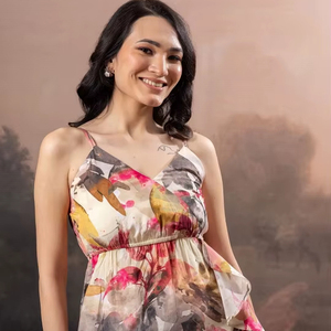 Vestido Midi Elegante Vintage para Mujer, Estampado Floral, Informal, para Fiesta en la Playa, Sexy, Formal, Talla Grande, para Club, Ocasiones Especiales - Product Image 1