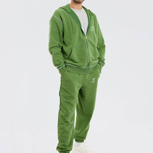 ชุดวอร์มซิปแบบหลวมขายส่ง OEM คุณภาพสูง เสื้อผ้าผู้ชาย แขนยาว ชุดวอร์มซิปแบบหลวมสำหรับออกกำลังกาย - Product Image 3