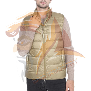 Factory Direct Sale Sleeveless <b>Puffer</b> Men's <b>Jackets</b> 100%Polyester Fabric <b>Light</b> Color Stand Collar Zip Up Men's <b>Puffer</b> Vest - Product Image 2