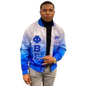 Chaqueta Bomber Desgastada Phi Beta Sigma para Hombre, Ajuste Cómodo, Tela Premium, Ropa de Fraternidad Griega, Prenda Exterior Informal - Product Image 1