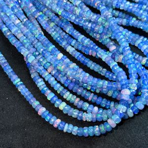 Cuentas facetadas de ópalo etíope azul tanzanita AAA de 4-5 mm, hilo de 16 pulgadas, ópalo de fuego natural para la fabricación de joyas. - Product Image 3