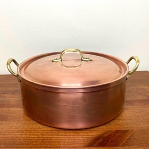 Professional Copper Stock <b>Pot</b> with Lid Durable <b>Cooking</b> Casserole for Kitchen Restaurant Hotel Use High Quality Finish - Product Image 1