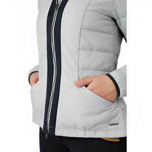 Chaqueta de equitación para mujer, gris claro, con cremallera completa, de algodón y poliéster, con detalles en negro, para salto de obstáculos, con logotipo personalizado, modelo VI-HRJ-0041 - Product Image 4