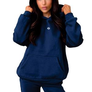 เสื้อฮู้ดดี้ผู้หญิงไซส์ใหญ่ ขายส่ง สีกรมท่า ผ้าฟลีซ 100% ผ้าฝ้าย เสื้อฮู้ดดี้สตรี สตรีทแวร์ ขายส่ง OEM สำหรับผู้ซื้อในสหรัฐอเมริกา - Product Image 1