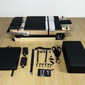 Máquina semicomercial hogar madera de arce <span class=keywords><strong>cama</strong></span> de <span class=keywords><strong>cama</strong></span> <span class=keywords><strong>plegable</strong></span> portátil reformador de Pilates <span class=keywords><strong>plegable</strong></span> - Product Image 2