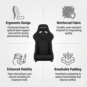 เบาะนั่งแบบปรับได้ SSCUS หุ้มหนัง PU ทรงบักเก็ต ออกแบบตามหลักสรีรศาสตร์ พนักพิงสูง วัสดุทนทาน - Product Image 6